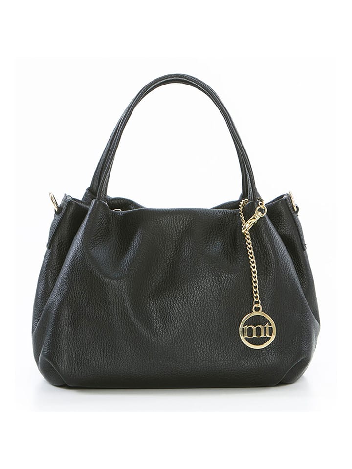 Leren handtas "Maggiore" zwart - (B)28 x (H)20 x (D)12 cm