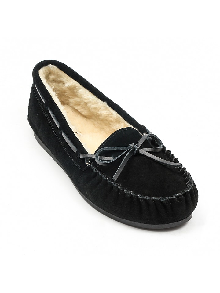 Leren mocassins "Tauriel" zwart
