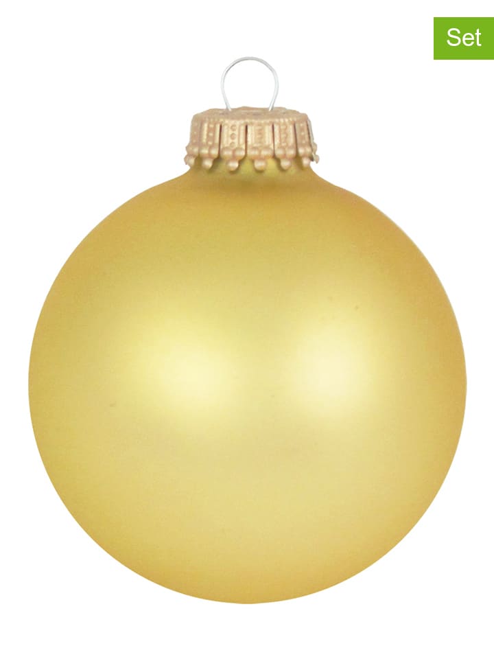Krebs Glas Lauscha Kerstballen goudkleurig 8 stuks goedkoop kopen