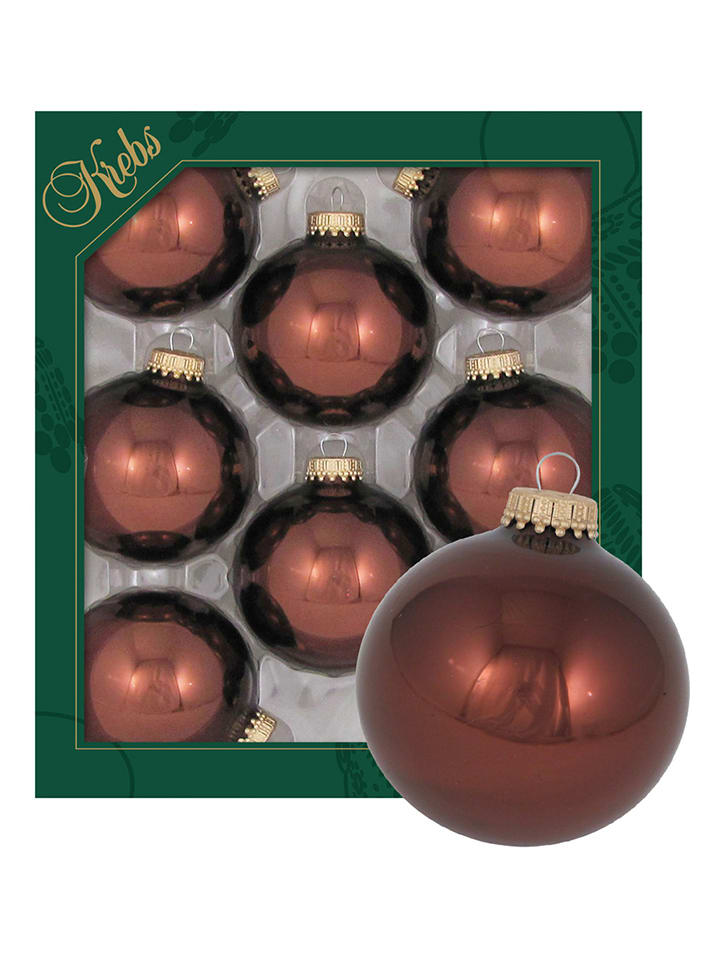 Bombki (8 szt.) w kolorze brązowym