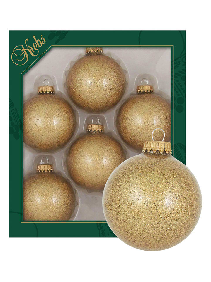 Christbaumkugeln in Gold - 6 Stück