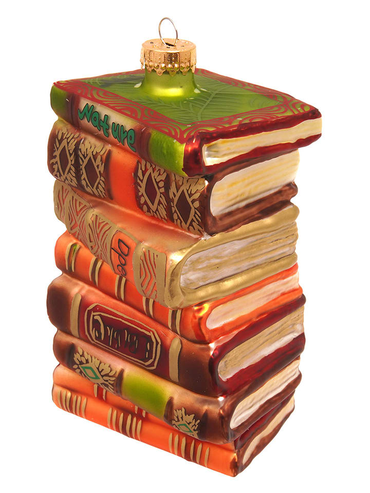 Christbaumornament "Antiker Bücherstapel" in Braun - (L)10 cm