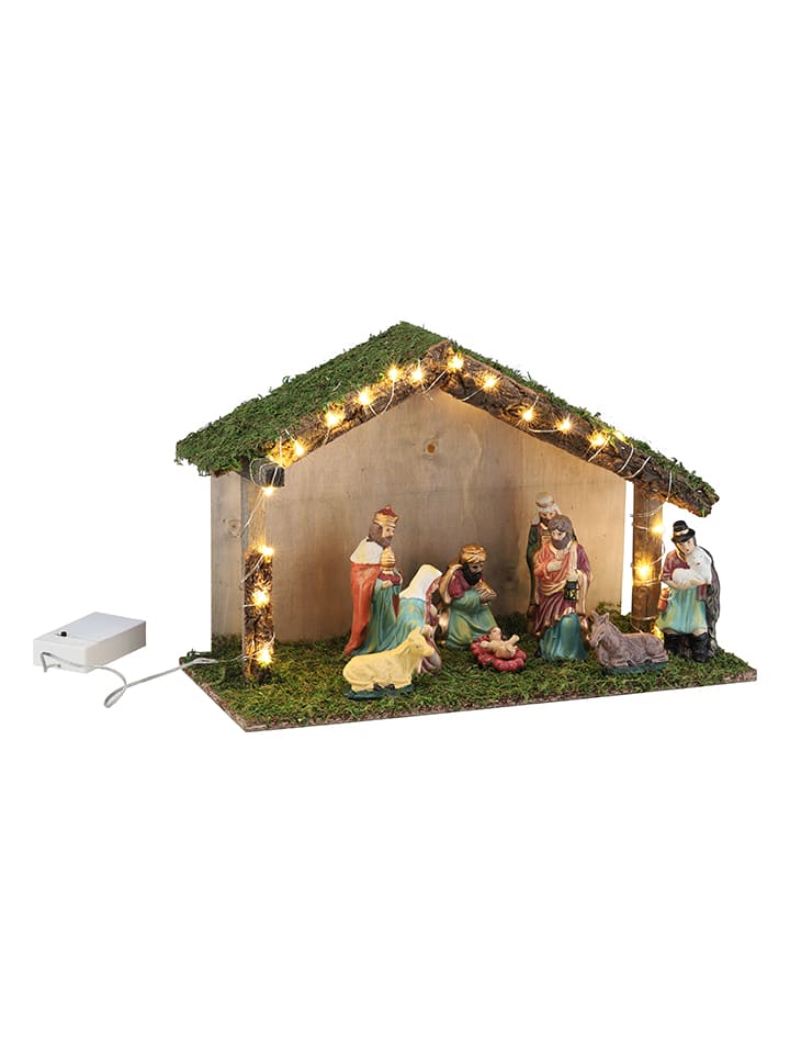 Profiline LEDWeihnachtskrippe mit Zubehör in Bunt (B)40 x (H)25,5 x