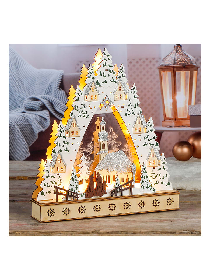 Decoratieve ledlamp "City" warmwit - (B)30 x (H)33 x (D)7 cm