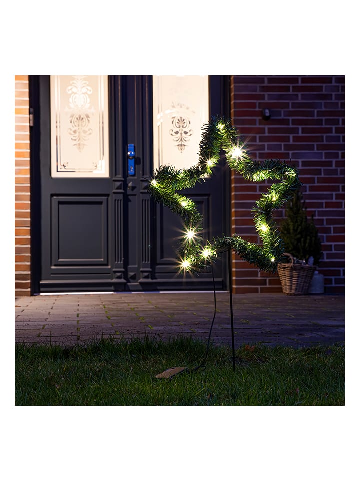 Dekoracyjna lampa LED "Star" w kolorze zielonym - 36 x 72 cm