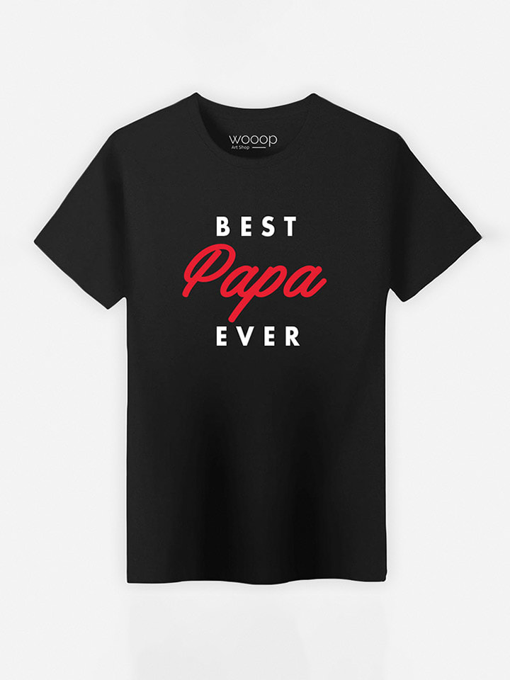 Shirt "Best Papa Ever" zwart