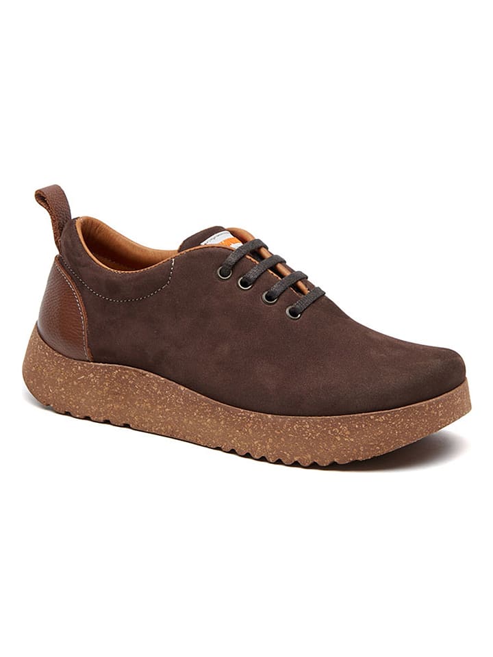 Skórzane sneakersy w kolorze brązowym