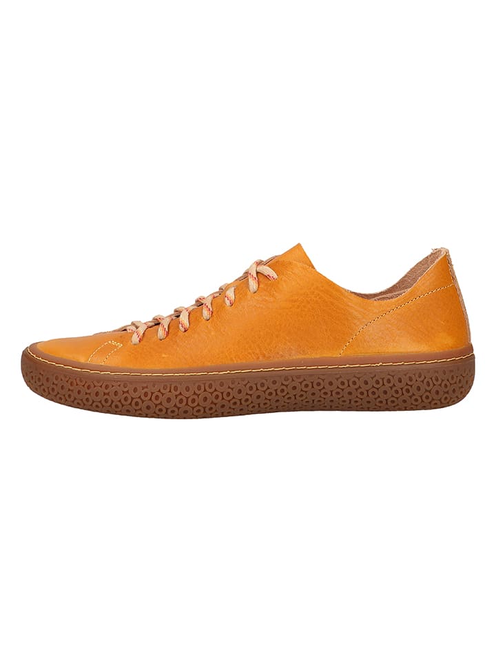 Leder-Schnürschuhe in Hellbraun