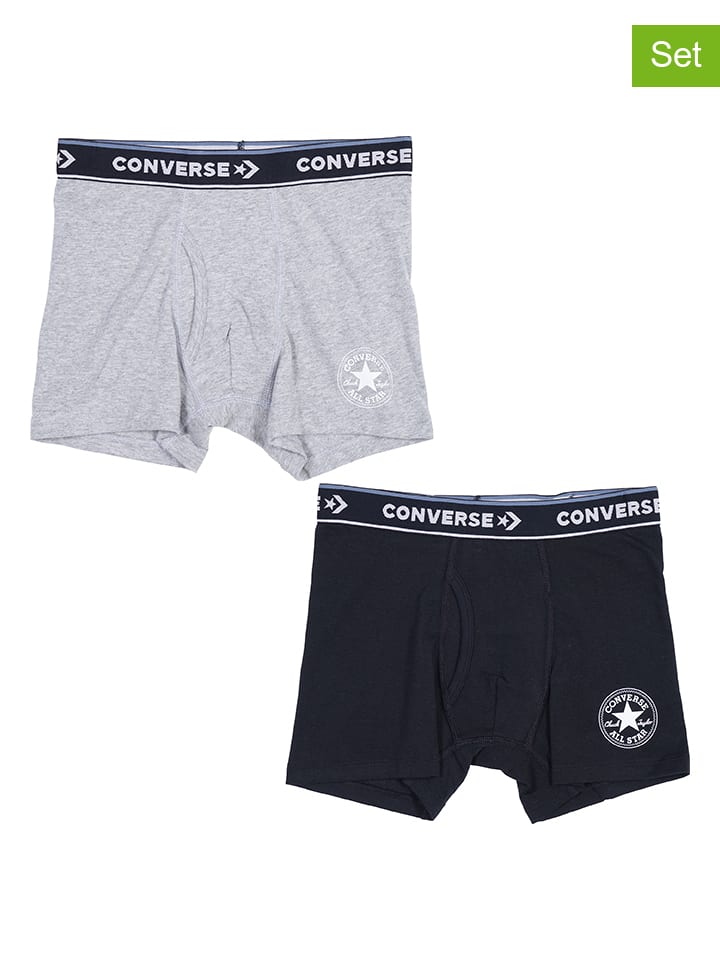2er-Set: Boxershorts in Grau Schwarz