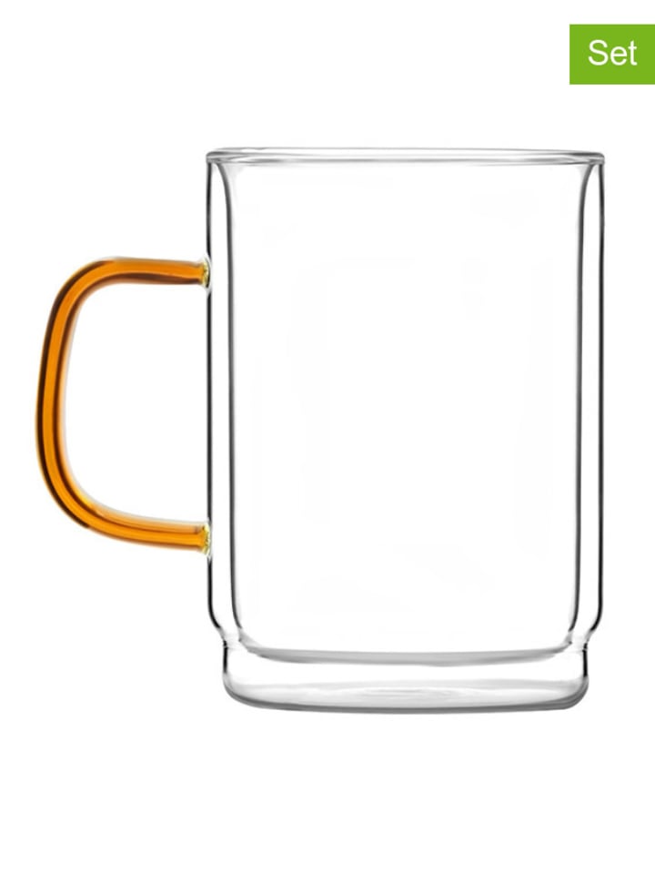 Szklanki (2 szt.) w kolorze pomarańczowym - 350 ml