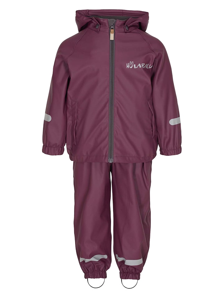 2-delig regenoutfit "Pixy" pruimkleurig