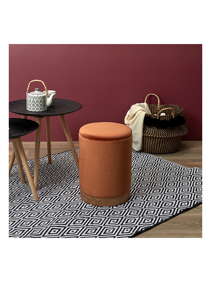 Pouf in Ocker - (H)40,5 x Ø 29 cm