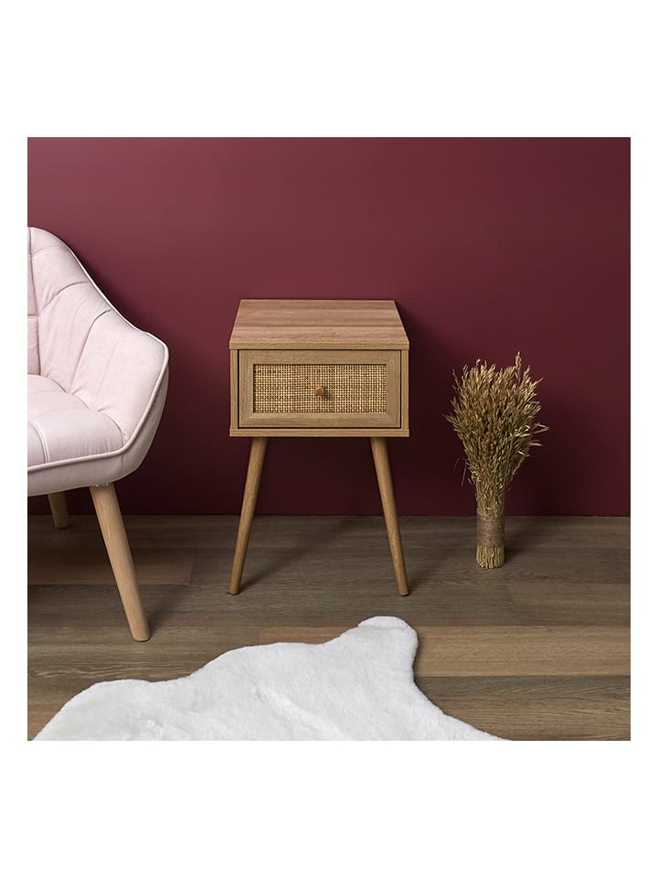 Beistelltisch "Bali" in Hellbraun - (B)39 x (H)55,4 x (T)39 cm