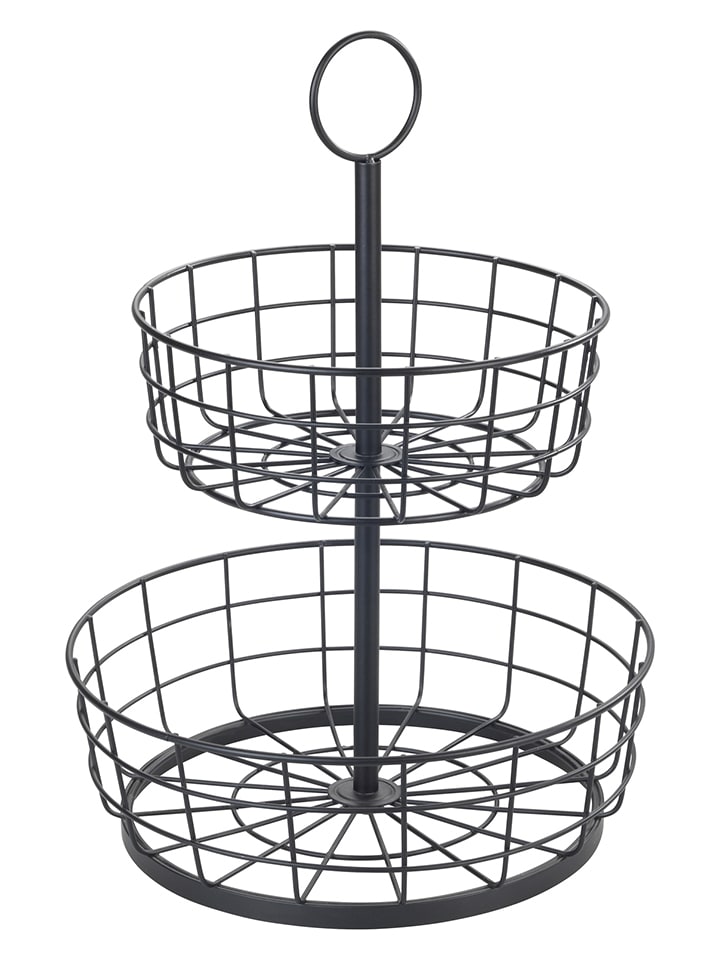 Etagere in Schwarz - (H)39 x Ø 28 cm