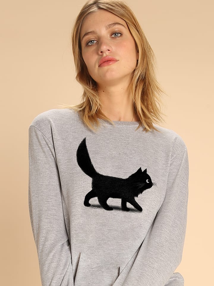 Bluza "Creeping Cat" w kolorze szarym