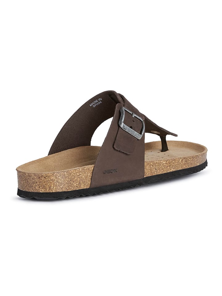 Geox Leren teenslippers Ghita bruin goedkoop kopen limango