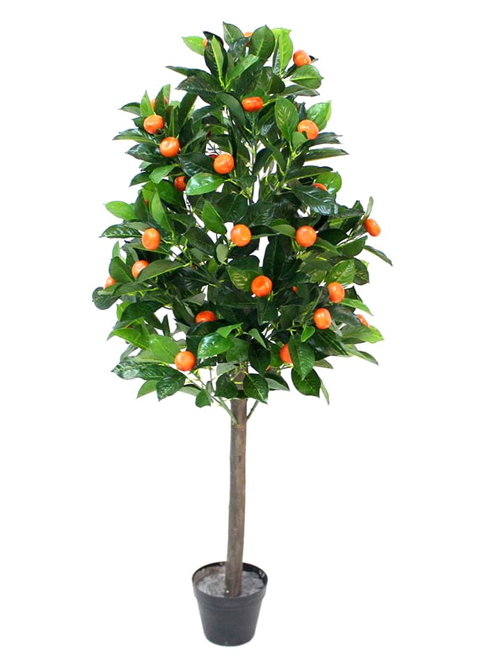 Sztuczna roślina w kolorze zielono-pomarańczowym - wys. 120 cm