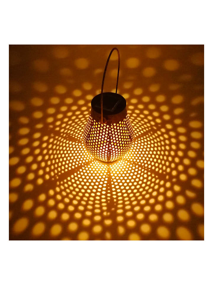 Lampa solarna LED "Doty" w kolorze brązowym - wys. 17 x Ø 13 cm