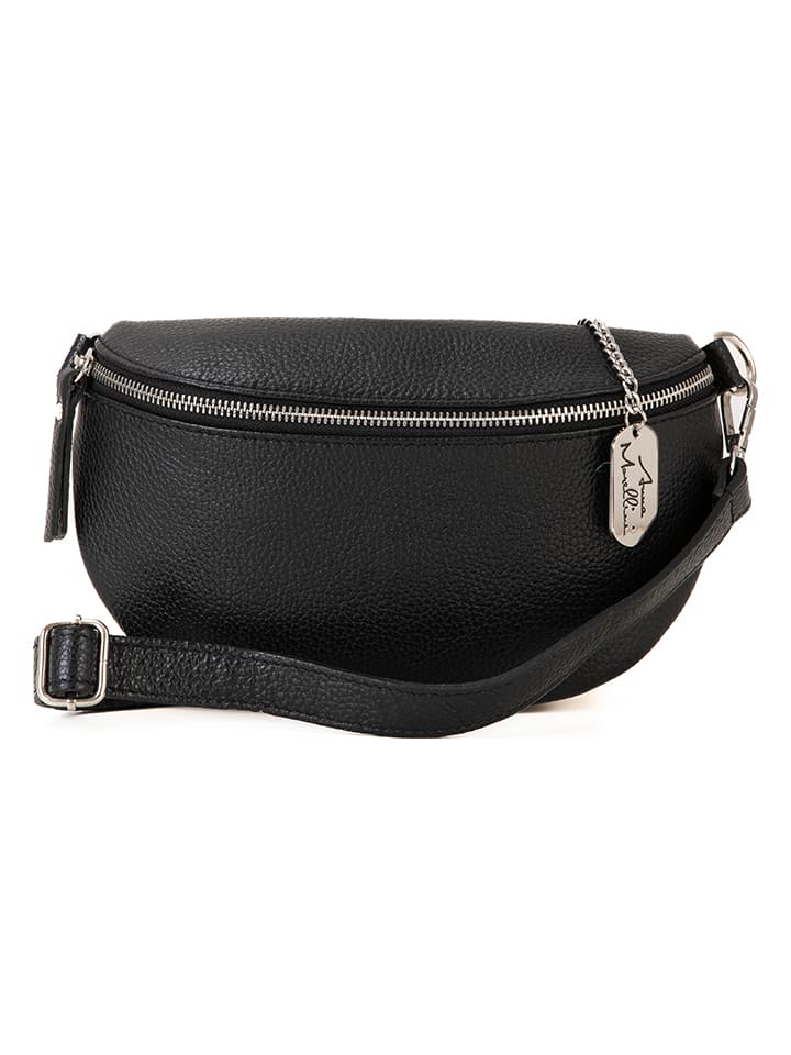 Leder-Gürteltasche "Berenice" in Schwarz - (B)25 x (H)14 x (T)1 cm