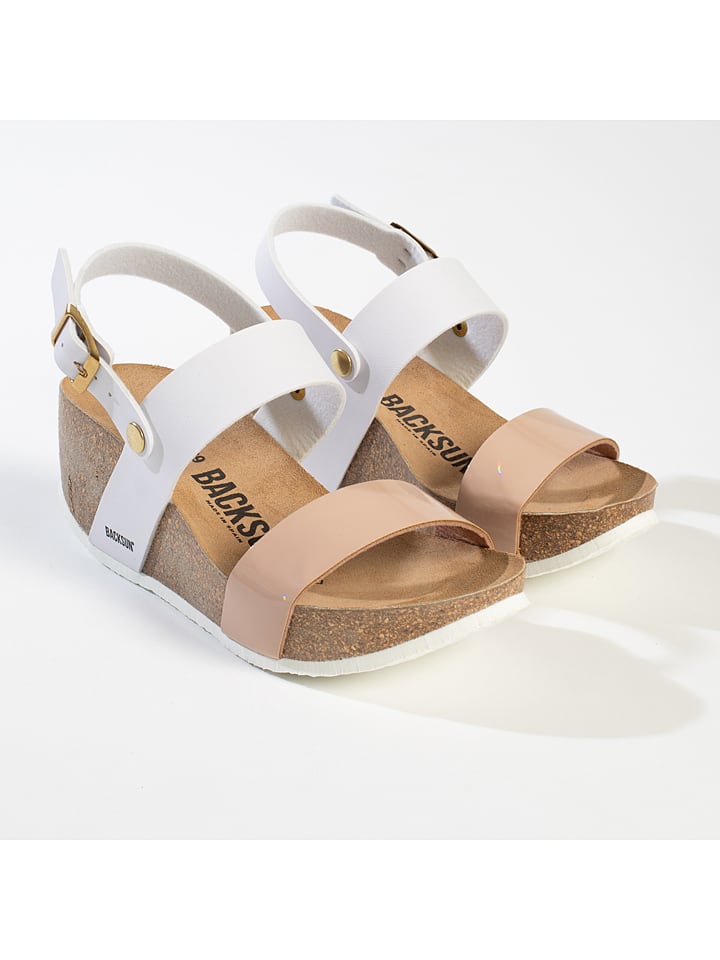 Sleehaksandalen "Cali" wit/lichtroze