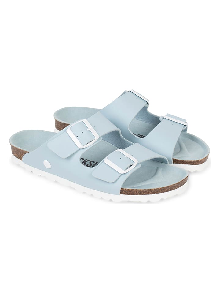 Leren slippers "Bali" lichtblauw