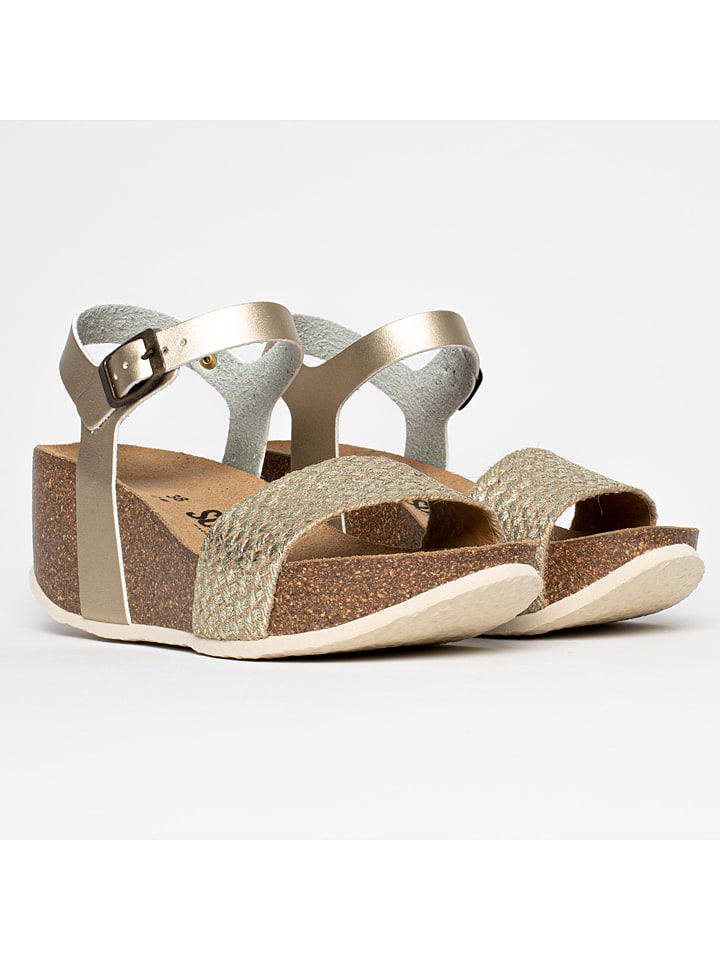 Keilsandaletten "Hosta" in Gold
