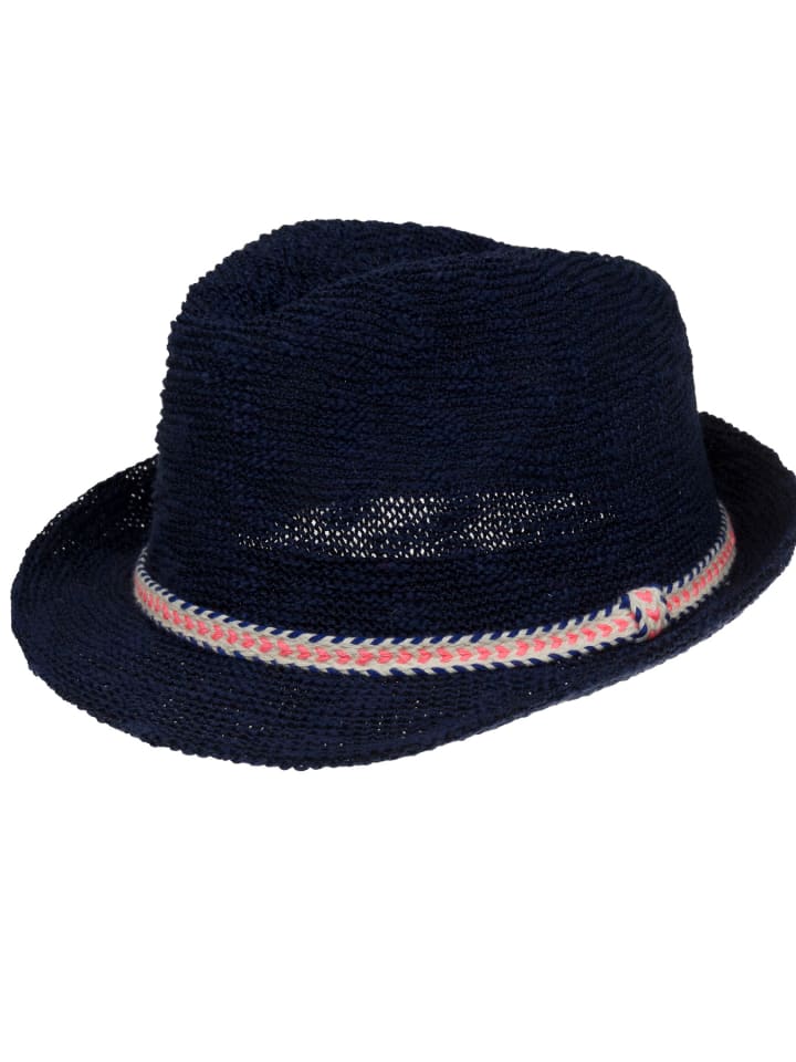 Hoed donkerblauw/roze