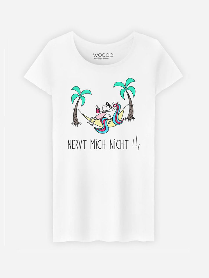 T-shirt "Nervt Mich Nicht" w kolorze białym