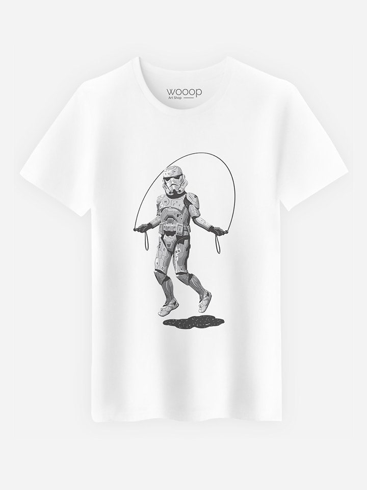Koszulka "Stormtrooper Skipping" w kolorze białym