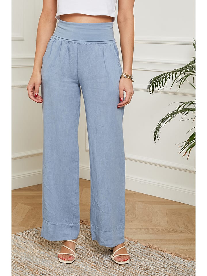 Leinen-Hose "Valencia" in Hellblau