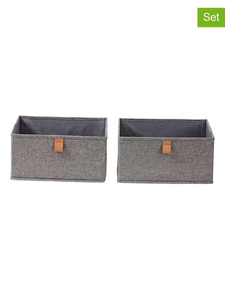 2-delige set: organizers grijs - (B)30 x (H)15 x (D)30 cm