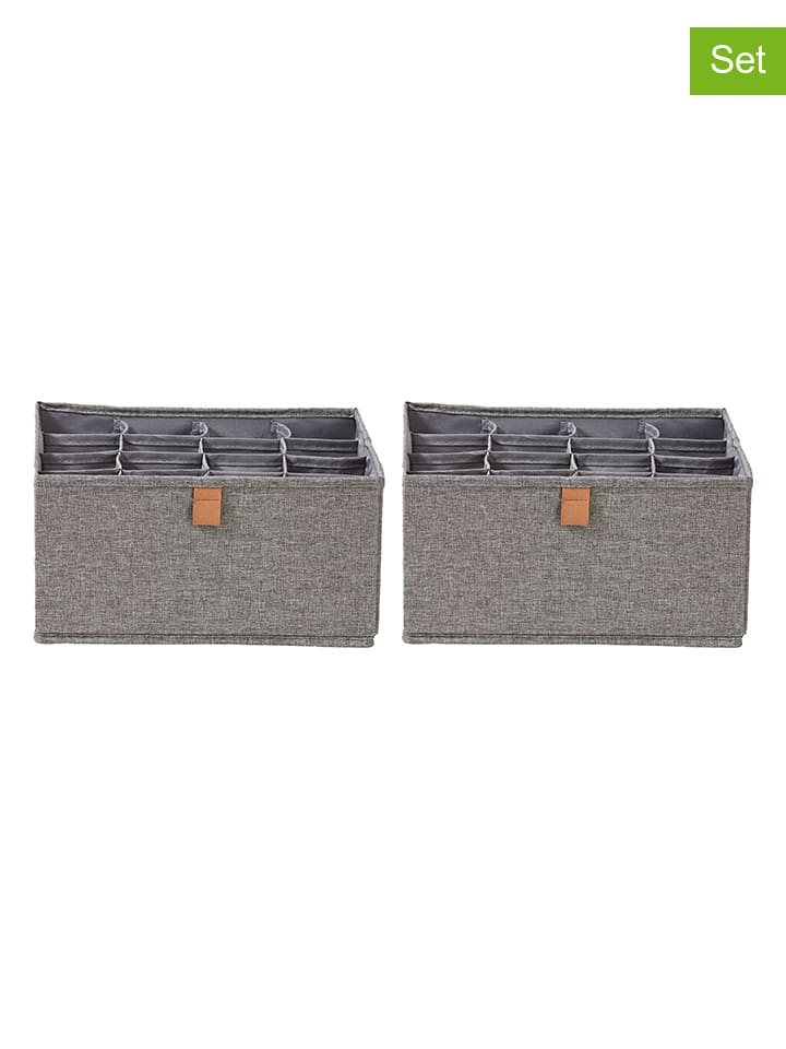Organizery (2 szt.) w kolorze szarym - 30 x 15 x 30 cm