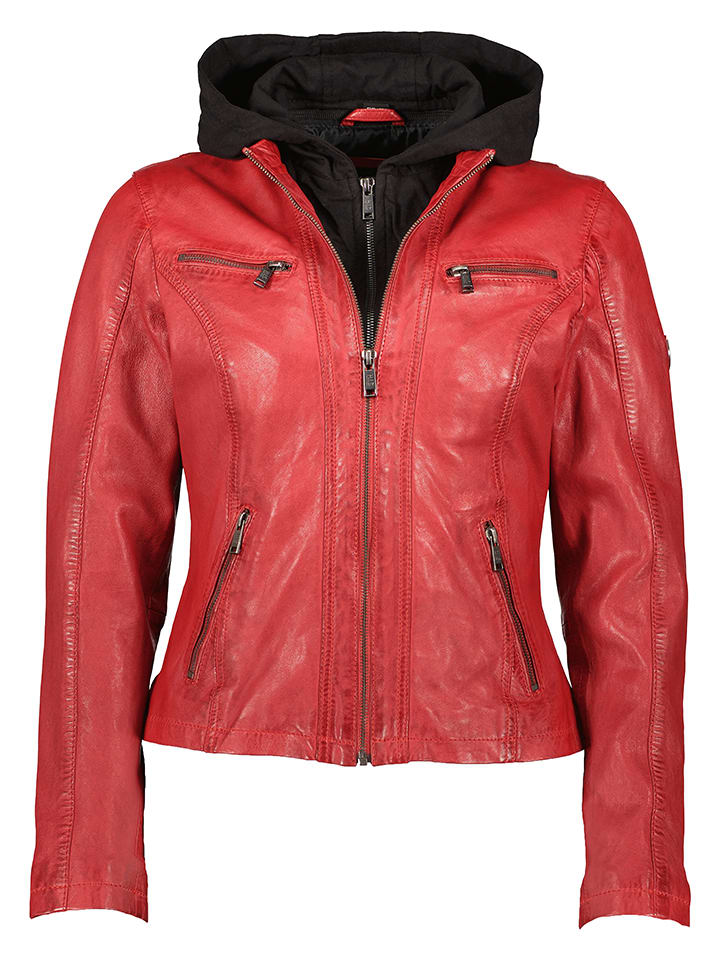 Lederjacke in Rot