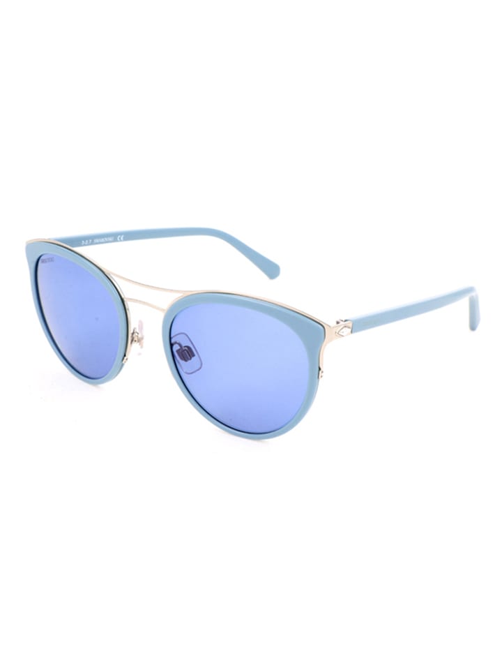 Damen-Sonnenbrille in Hellblau-Gold