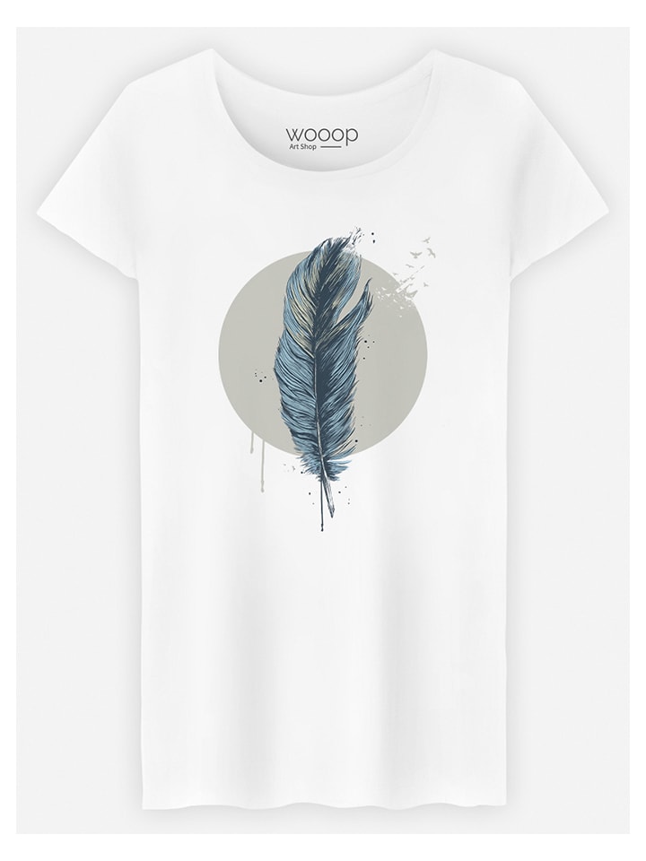 Koszulka "Feather In A Circle" w kolorze białym