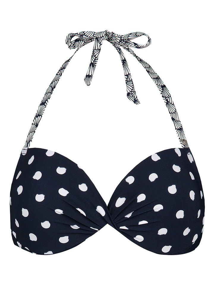 Biustonosz bikini w kolorze granatowo-białym