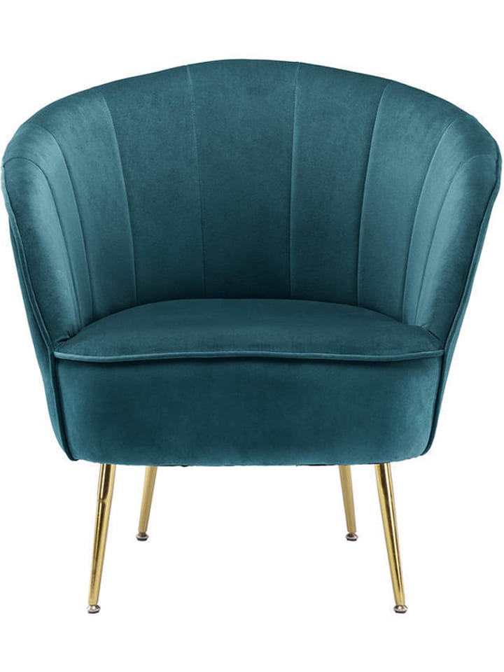 Fauteuil "Poola" petrol - (B)67 x (H)78 x (D)76 cm