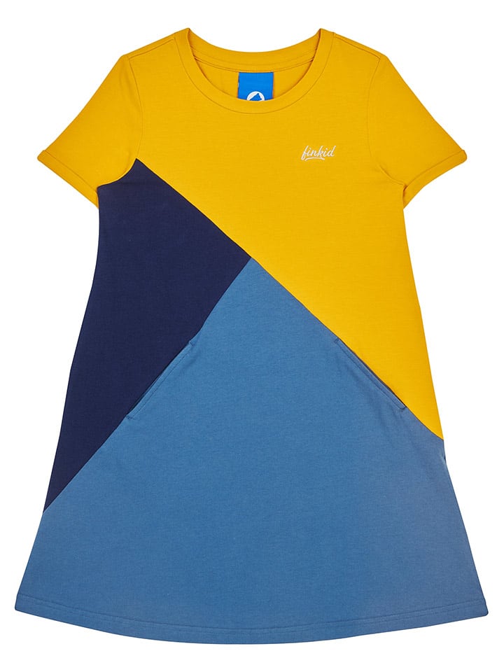 Jurk "Merkortti" geel/blauw