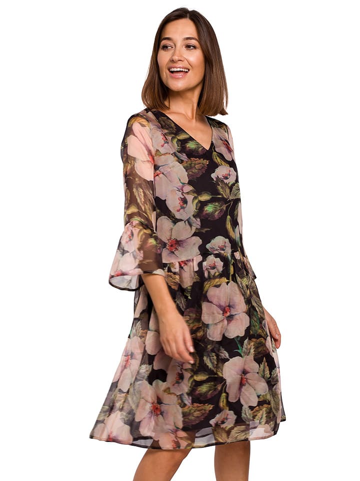 Kleid in Schwarz/ Bunt