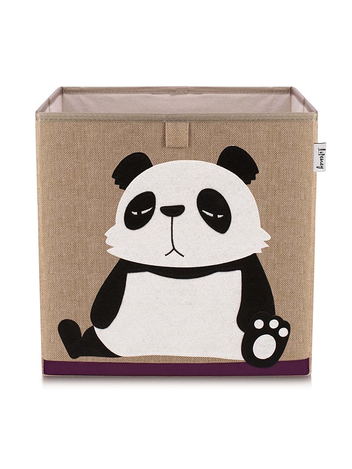 Aufbewahrungsbox "Panda" in Hellbraun/ Weiß - (B)33 x (H)33 x (T)33 cm