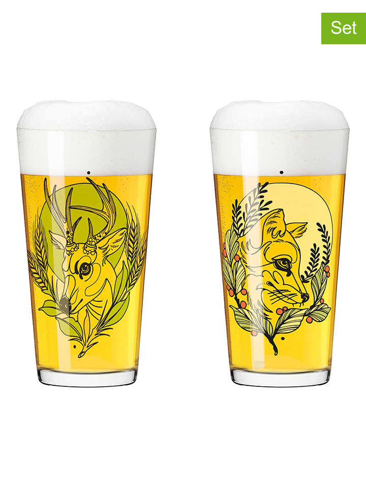RITZENHOFF 3491001 Tazza 400 ml - Set di 2 - Serie Farbknall Set No. 1-2 pezzi con illustrazione di animali - Made in Germany