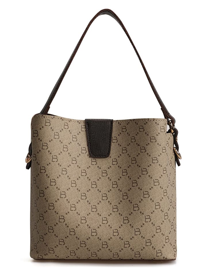 Schoudertas crème/bruin - (B)25 x (H)20 x (D)13 cm