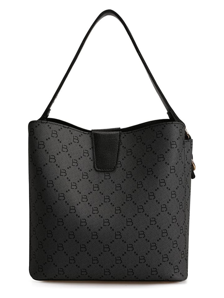 Henkeltasche in Schwarz/ Grau - (B)25 x (H)20 x (T)13 cm