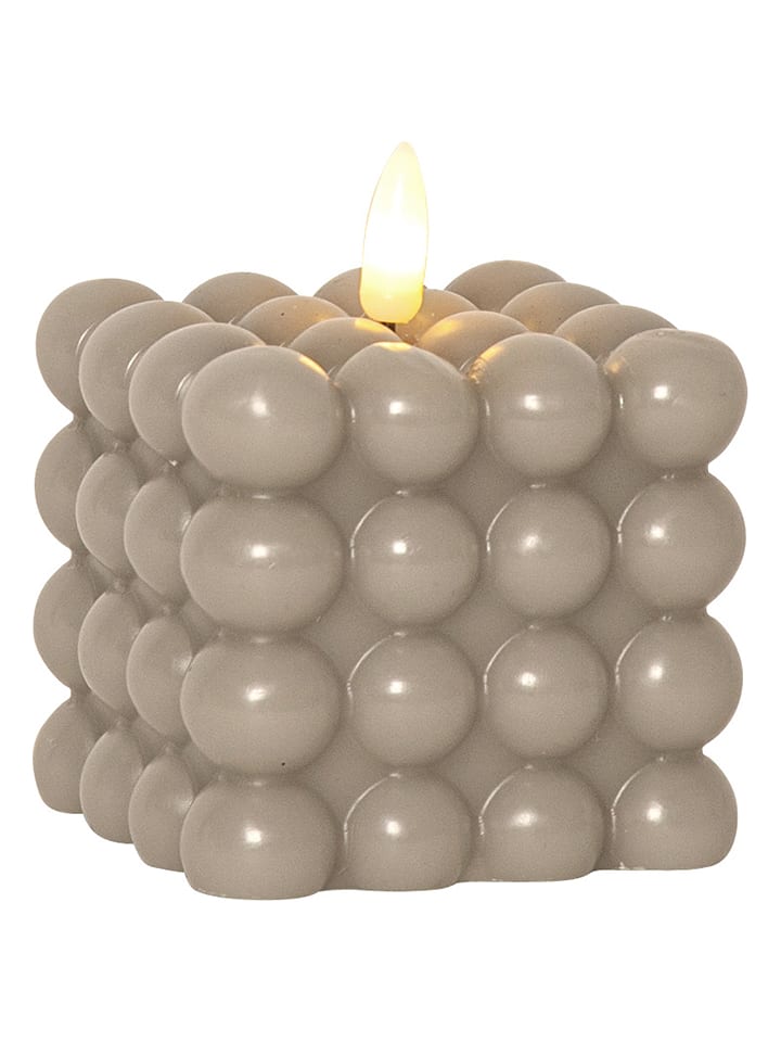 Świeca LED "Flame Dot" w kolorze beżowym