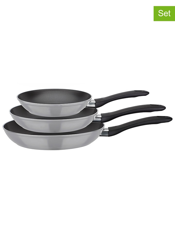 3-delige set: braadpannen "Nova" grijs