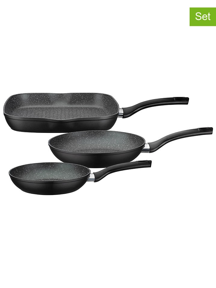 3tlg. Pfannen-Set ''Gourmet'' in Schwarz