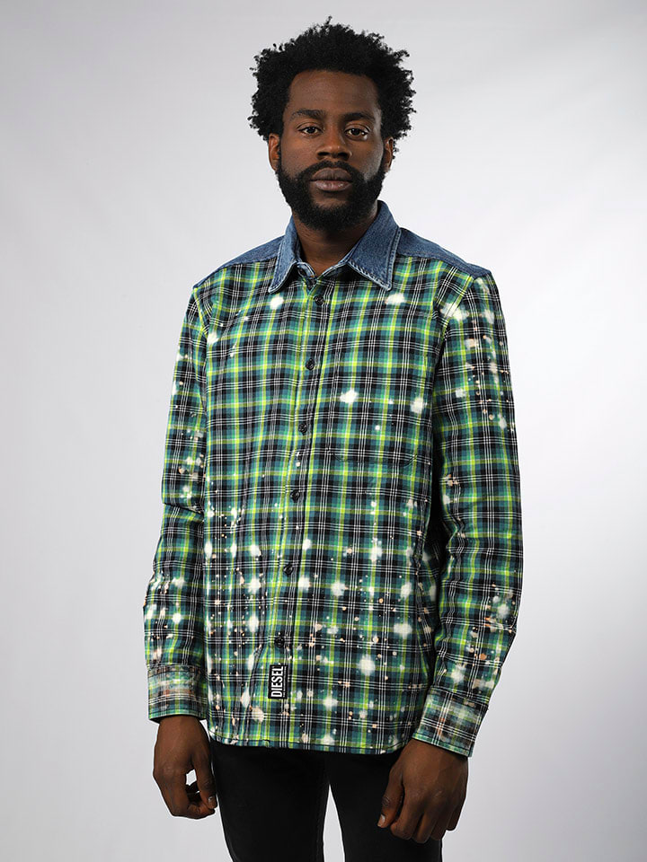 Blouse groen/zwart