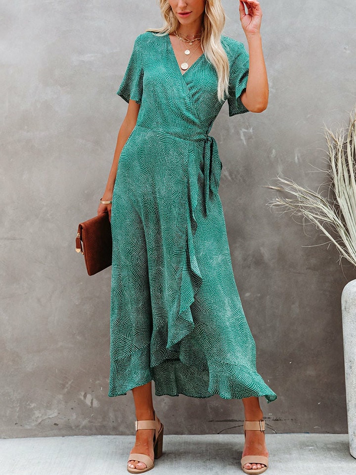 Kleid in Grün/ Bunt