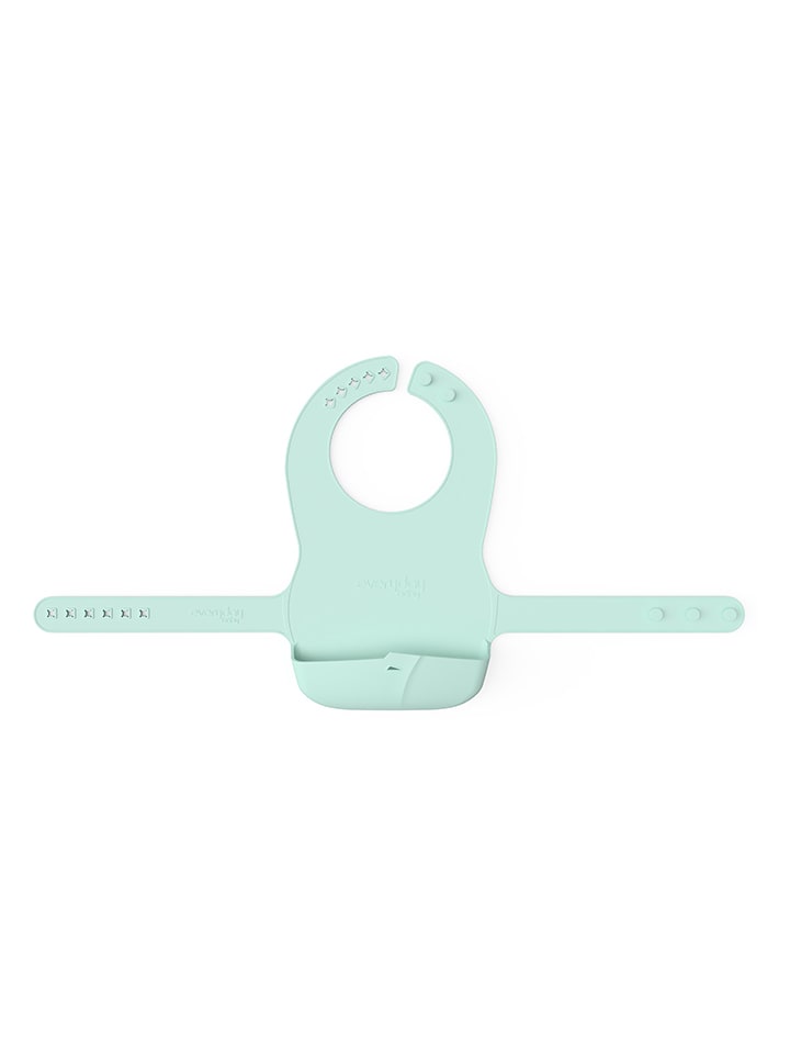 Faltbares Silikonlätzchen in Türkis - (B)32 x (H)64 cm