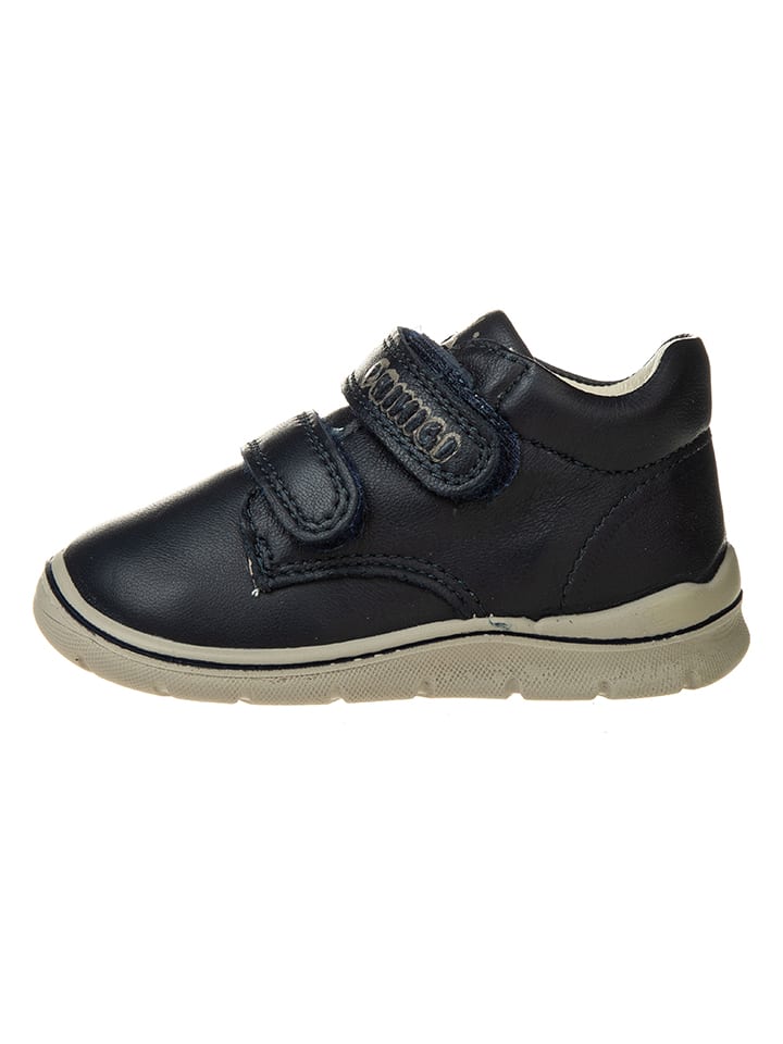 Leder-Sneakers in Dunkelblau